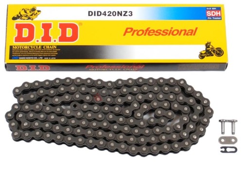 LANAC DID 420 NZ3 / BEZ O-RINGA / OTVOREN SA SPOJNICOM / 122 LINKA <BR>* ZA MOTOCROSS MOTOCIKLE DO 150 CCM