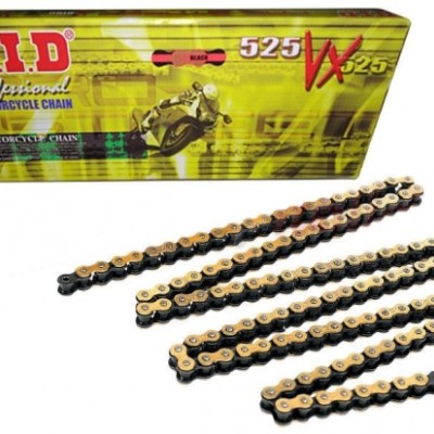 LANAC DID 525 VX G&B / X-RING ZLATNI / OTVORENI SA SPOJNICOM / 116 LINKOVA <BR>* ZA MOTOCIKLE DO 900 CCM