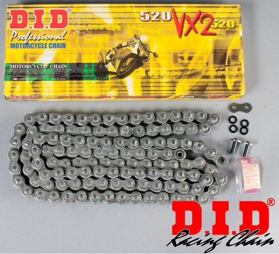 LANAC DID 520 VX2 / X-RING / OTVOREN SA SPOJNICOM / 108 LINKOVA <BR>* ZA MOTOCIKLE DO 750 CCM