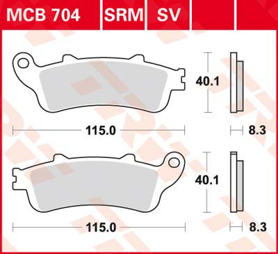 DISK PLOČICE TRW MCB704SV STREET SINTER