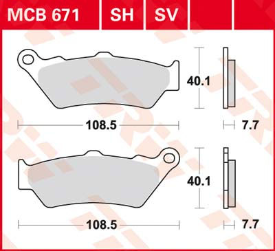 DISK PLOČICA MOTOC. TRW MCB671SH