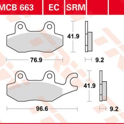 DISK PLOČICE ORGANIC PAR TRW MCB663LC