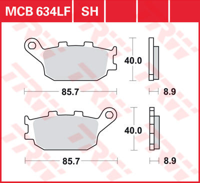 DISK PLOČICE ZADNJE PAR STREET SINTER HONDA, KAWASAKI, SUZUKI, YAMAHA (MCB634SH)