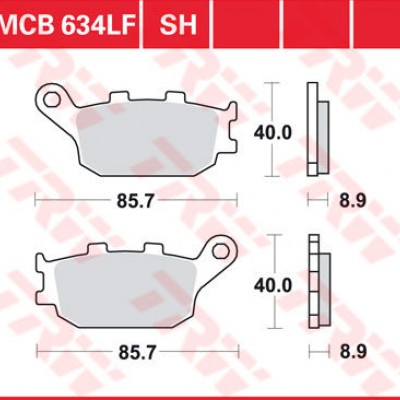 DISK PLOČICE ZADNJE PAR STREET SINTER HONDA, KAWASAKI, SUZUKI, YAMAHA (MCB634SH)