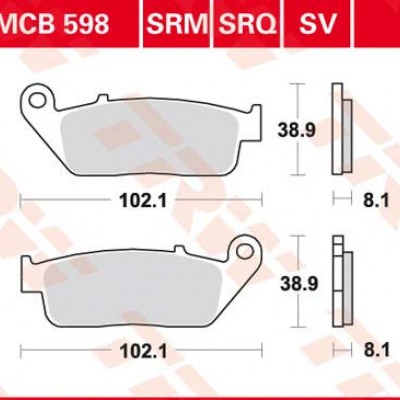 DISK PLOČICE PREDNJE ORGANIC: BMW, Honda, Hyosung, Kawasaki, Kymco, Moto Guzzi, Suzuki, Triumph, Yamaha (TRW: MCB598)