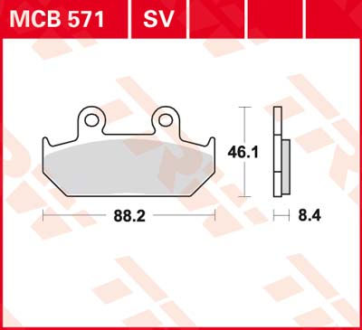 DISK PLOČICE ORGANIC HONDA PAR (TRW MCB571)