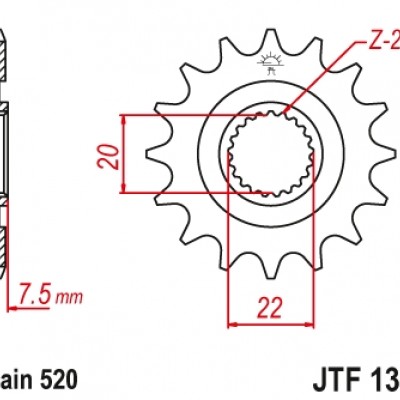 LANČANIK PREDNJI JT 13SCZ