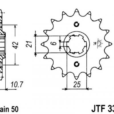 LANČANIK PREDNJI JT SPROCKETS JTF338 <br>* 18 ZUBACA