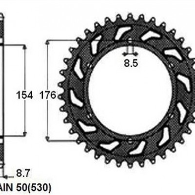 LANČANIK SUNSTAR 43Z VFR800 / 98-01 (1-5694-43) (ŠIFRA: JTR343.43)