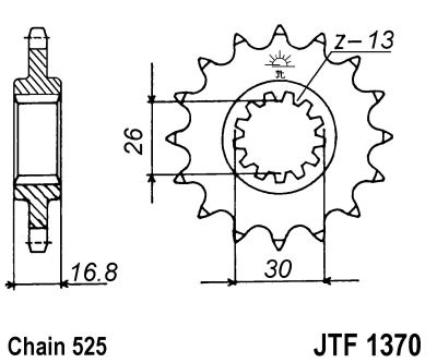 LANČANIK PREDNJI JT SPROCKETS JTF1370 / 15 ZUBA