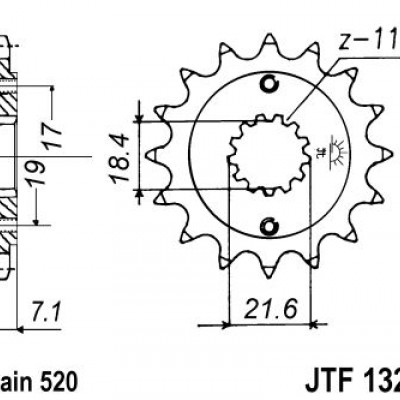 LANČANIK PREDNJI JT SPROCKETS JTF1321 / 13 ZUBA