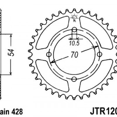 LANČANIK ZADNJI JT SPROCKETS JTR1206 / 42 ZUBA