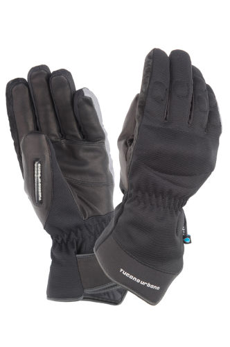 Seppia Invernale, winter gloves, outer shell in elastic fabric, leather palm, breathable and waterpr