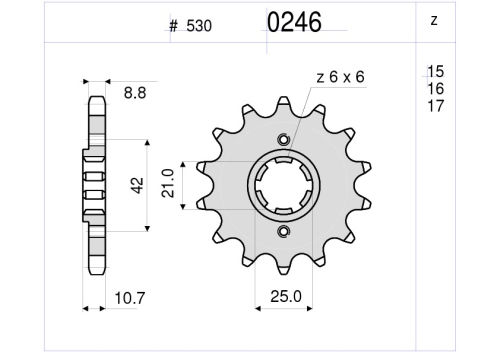 LANČANIK PREDNJI DID 0246 16Z CBX550F,F2,CB650B-Z,CB650C,CB650KZ