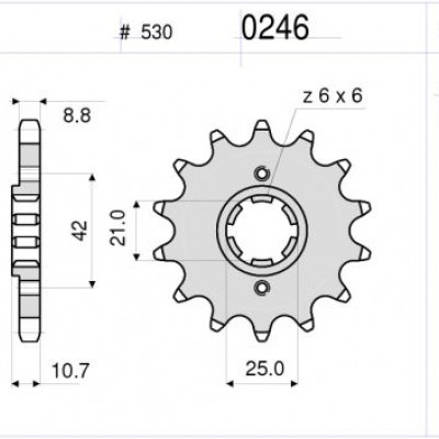 LANČANIK PREDNJI DID 0246 16Z CBX550F,F2,CB650B-Z,CB650C,CB650KZ