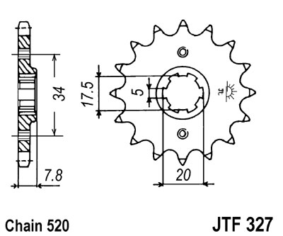 LANČANIK PREDNJI JT SPROCKETS JTF327 / 14 ZUBACA