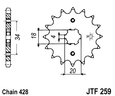 LANČANIK PREDNJI JT SPROCKETS JTF259 / 15 ZUBA