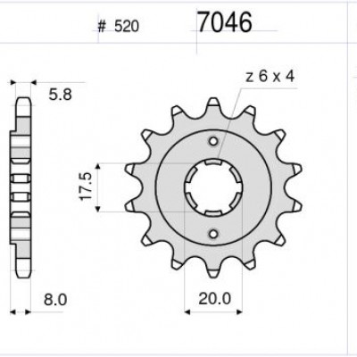 LANČANIK PREDNJI DID 7046 13Z