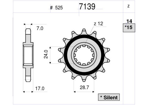 LANČANIK PR. DID 7139 14Z CB600F 97-06