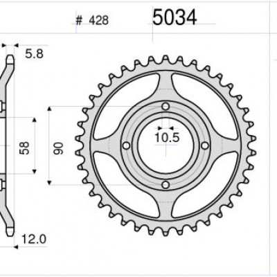 LANČANIK ZADNJI DID 5034 50Z NX125 89-98 , XL125R HI 83-86