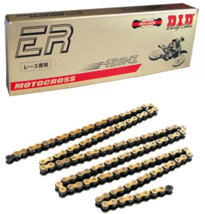 LANAC DID 428 NZ G&B / ZLATNI BEZ O-RINGA / OTVORENI SA SPOJNICOM / 140 LINKA <BR>* ZA MOTOCROSS DO 100 CCM