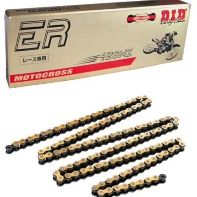 LANAC DID 428 NZ G&B / ZLATNI BEZ O-RINGA / OTVORENI SA SPOJNICOM / 136 LINKOVA <BR>* ZA MOTOCROSS DO 100 CCM