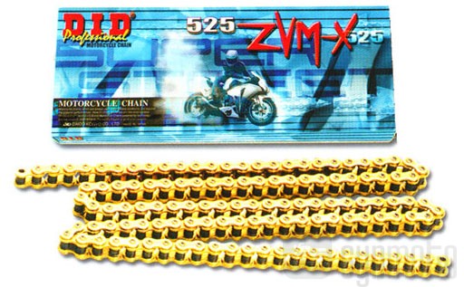LANAC DID 525 ZVMX G&G / X-RING ZLATNI / OTVOREN SA SPOJNICOM / 124 LINKA <BR>* ZA MOTOCIKLE DO 1300 CCM