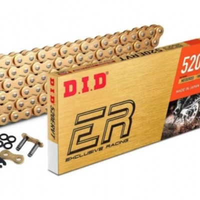 LANAC POGONSKI DID 520 ER-T3 ​​OFF ROAD 120 LINKOVA X-RING ZLATNI OTVOREN SA SPOJNICOM