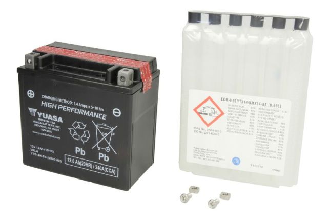 AKUMULATOR / BATERIJA YUASA YTX14H-BS 12V 12,6AH / 240A L+ (150x87x145 MM)