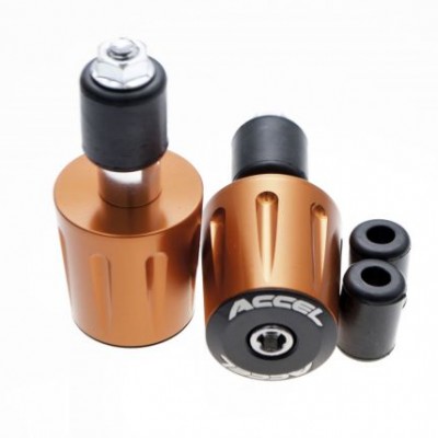 UTEZI ZA UPRAVLJAČ / VOLAN MOTOCIKLA PROMJERA 22 MM, MATERIJAL: ALUMINIJ, BOJA: ORANGE <BR> (ACCEL: BEC14OR)