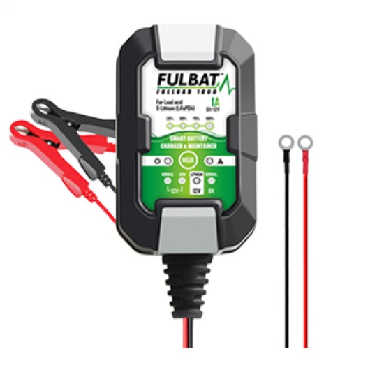 PUNJAČ AKUMULATORA / BATERIJE ZA MOTOCIKL, SKUTER, ATV/QUAD, 6/12V 1A (ZA OLOVNE I LITIJ AKUMULATORE) <br> FULBAT FULLOAD 1000 (750514)