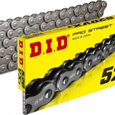 LANAC DID 520VX3, 112 LINKOVA, X-RING, SA SPOJNICOM NA ZAKIVANJE, BOJA SIVA (ZA MOTOCIKLE DO 800 CCM)