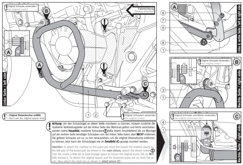 ŠTITNIK MOTORA (CRASH BAR) HONDA CBF600N / 2008-2013 <br> SW-Motech: SBL.01.535.100