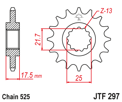 LANČANIK PREDNJI JT SPROCKETS JTF297 / 14 ZUBA