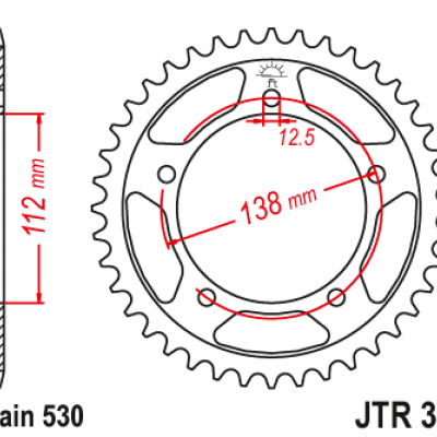 LANČANIK ZADNJI 41 ZUB HONDA CBF1000, VTR1000F <br> JT SPROCKETS: JTR302.41