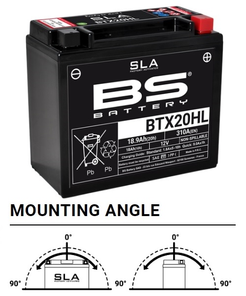 AKUMULATOR / BATERIJA (YB18L-A / YTX20HL-BS / YTX20L-BS) AGM TEHNOLOGY SLA TVORNIČKI AKTIVIRAN BEZ ODRŽAVANJA <br>BS BATTERY: BTX20HL