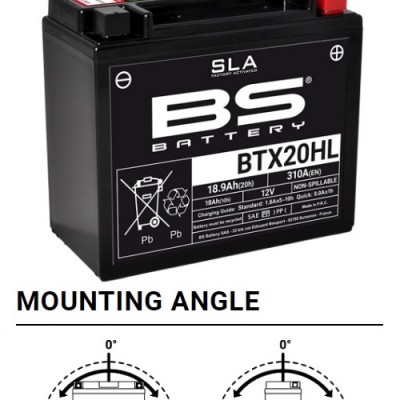 AKUMULATOR / BATERIJA (YB18L-A / YTX20HL-BS / YTX20L-BS) AGM TEHNOLOGY SLA TVORNIČKI AKTIVIRAN BEZ ODRŽAVANJA <br>BS BATTERY: BTX20HL