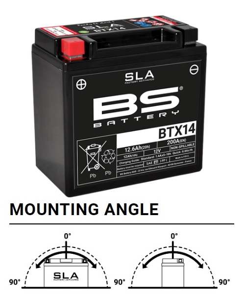 AKUMULATOR / BATERIJA (YTX14 / YTX14-BS) AGM TEHNOLOGY / SLA TVORNIČKI AKTIVIRAN BEZ ODRŽAVANJA <br> BS BATTERY: BTX14