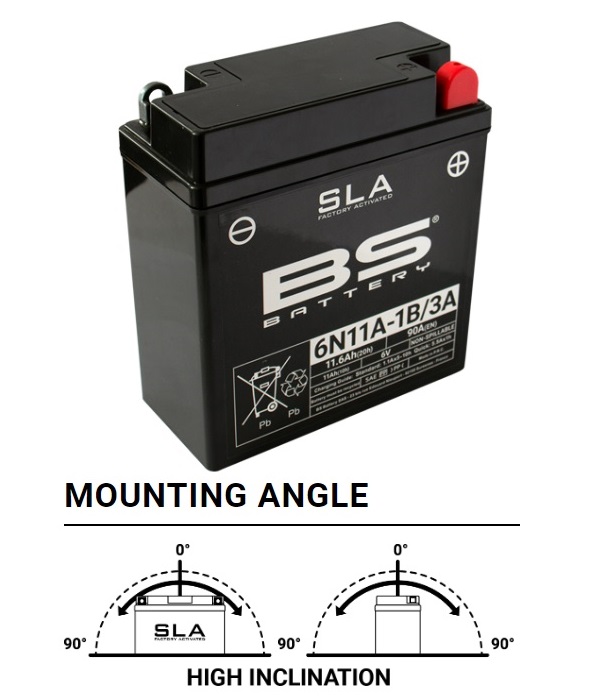 AKUMULATOR / BATERIJA 6N11A-1B (6V 11AH) TVORNIČKI FORMIRAN BEZ ODRŽAVANJA (SLA/AGM/VRLA TEHNOLOGY) <br> BS BATTERY: 6N11A-1B/3A