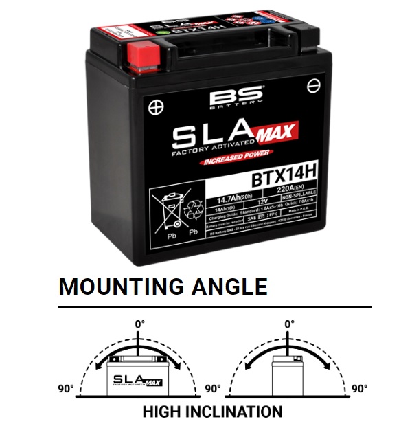 AKUMULATOR / BATERIJA (YTX14H / YTX14H-BS) TVORNIČKI AKTIVIRAN BEZ ODRŽAVANJA  (AGM/SLA/VRLA TEHNOLOGY) <br> BS BATTERY: BTX14H