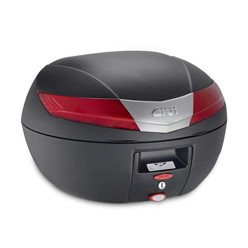 KOFER (TOP CASE) ZA MOTOCIKL / SKUTER GIVI V40N, MONOKEY, 40 LIT, BOJA MAT CRNA, CRVENI KATADIOPTERI