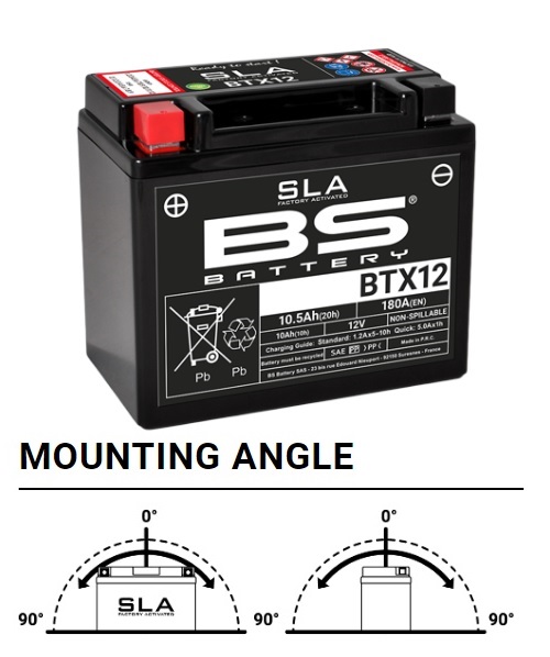 AKUMULATOR / BATERIJA YTX12-BS (AGM/SLA) TVORNIČKI AKTIVIRAN BEZ ODRŽAVANJA <br> BS BATERY: BTX12