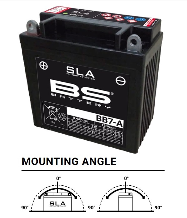 AKUMULATOR / BATERIJA YB7-A TVORNIČKI FORMIRAN BEZ ODRŽAVANJA (AGM/SLA/VRLA) <br> BS BATTERY: BB7-A