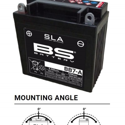 AKUMULATOR / BATERIJA YB7-A TVORNIČKI FORMIRAN BEZ ODRŽAVANJA (AGM/SLA/VRLA) <br> BS BATTERY: BB7-A