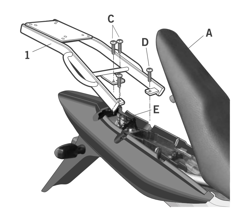 NOSAČ STRAŽNJEG (TOP CASE) KOFERA HONDA CBF 250 <br> SHAD: H0CB24ST