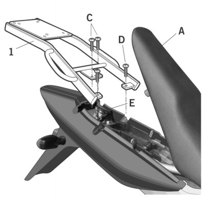 NOSAČ STRAŽNJEG (TOP CASE) KOFERA HONDA CBF 250 <br> SHAD: H0CB24ST