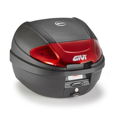 KOFER ZA MOTOCIKL, SKUTER, ATV, QUAD ZAPREMNINE 30 LIT MAT CRNI S CRVENIM KATADIOPTEROM (MONOLOCK) <br> GIVI: E300N2