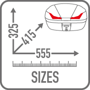 KOFER (TOP CASE) ZA MOTOCIKL / SKUTER GIVI E455 SIMPLY IV TECH, 45 LIT, MAT CRNI SA ZADIMLJENIM KATADIOPTERIMA, MONOLOCK <br> (E455NT)