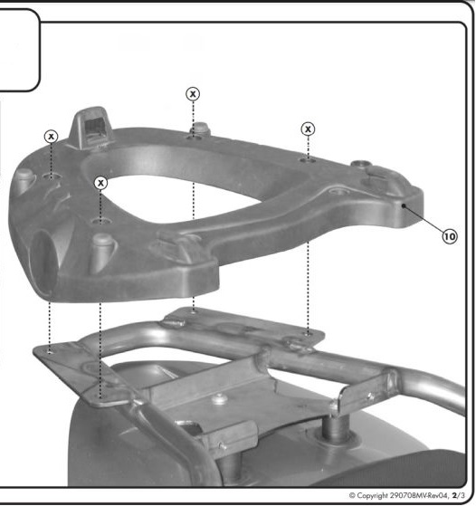 NOSAČ STRAŽNJEG (TOP CASE) KOFERA S MONOKEY PLOČOM ZA MOTOCIKL YAMAHA FJR 1300 (2006-2020) <br> (KR357) GIVI: SR357
