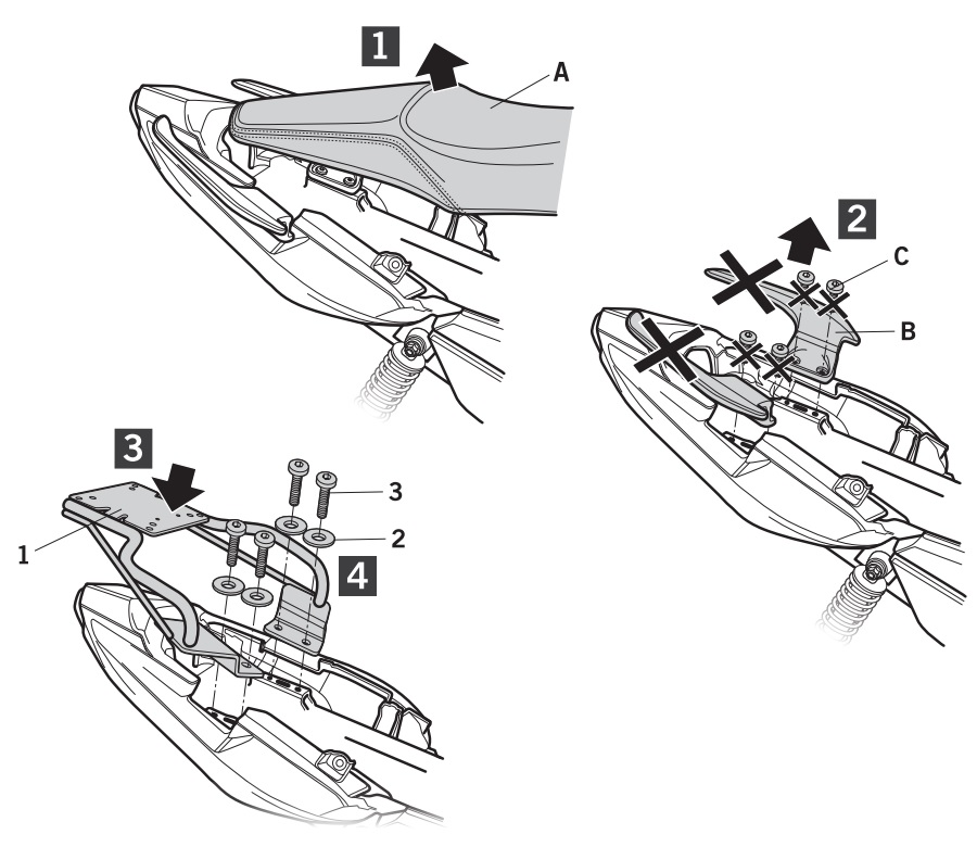 NOSAČ STRAŽNJEG (TOP CASE) KOFERA YAMAHA YS 125 (2017-2024) <br> SHAD: Y0YS17ST